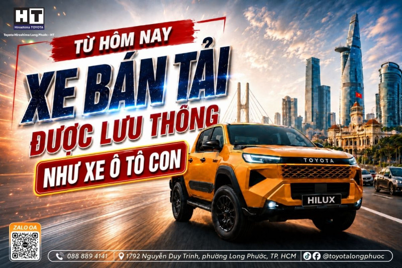 CHÍNH THỨC - XE Ô TÔ TẢI PICKUP CABIN KÉP ĐƯỢC LƯU THÔNG NHƯ XE Ô TÔ CON